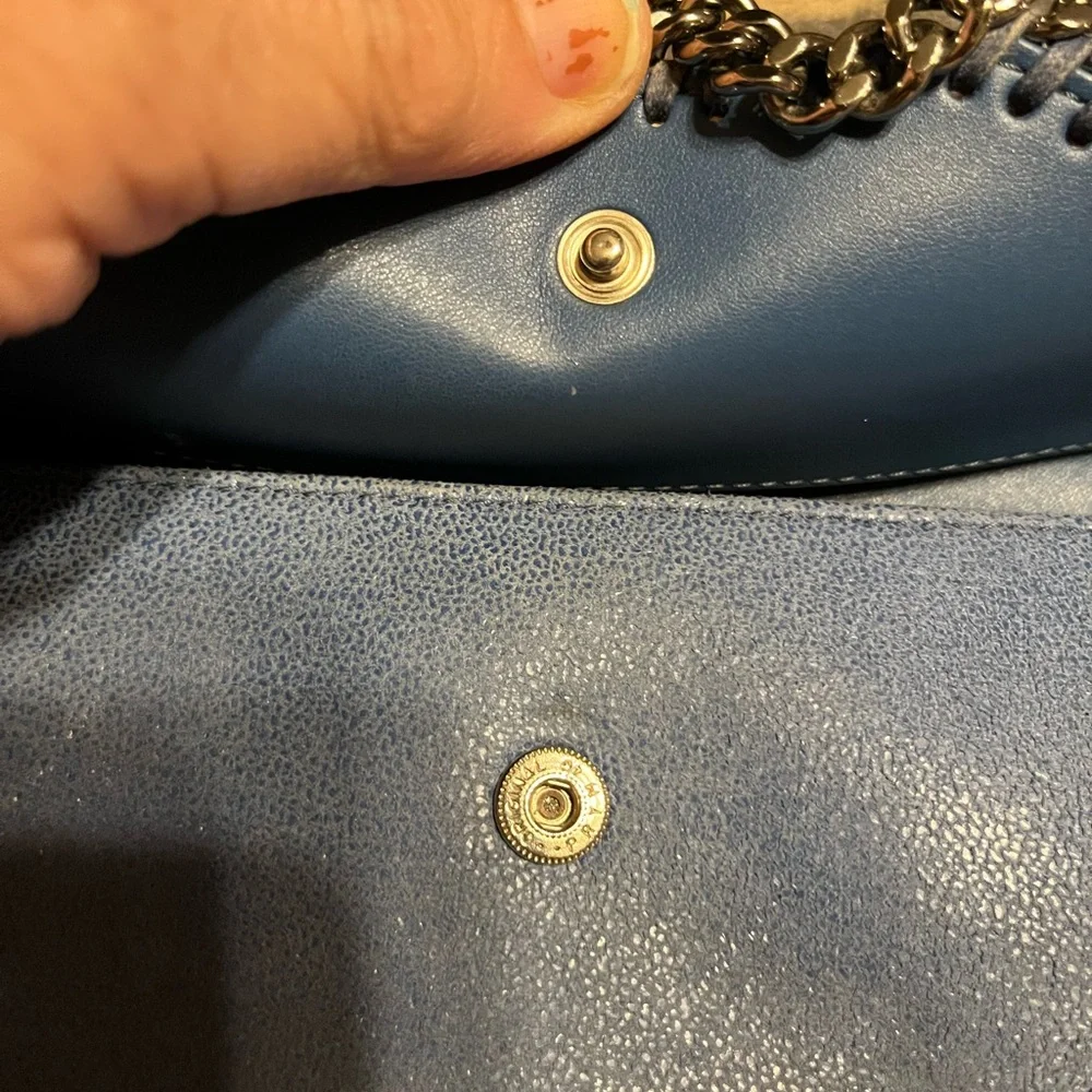 Stella McCartney EUC COA* Falabella Continental Flap Wallet Clutch -Cyan . - Picture 5 of 17